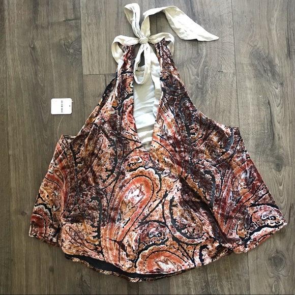 Free People Velvet Paisley Burnout Halter - Picture 2 of 2